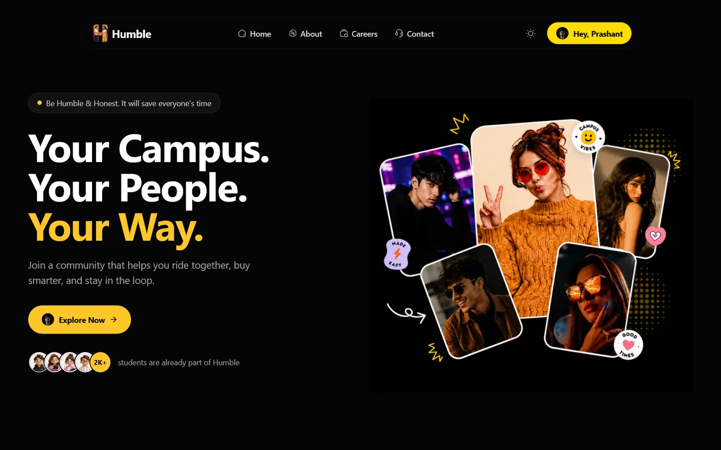 Humble in dark theme